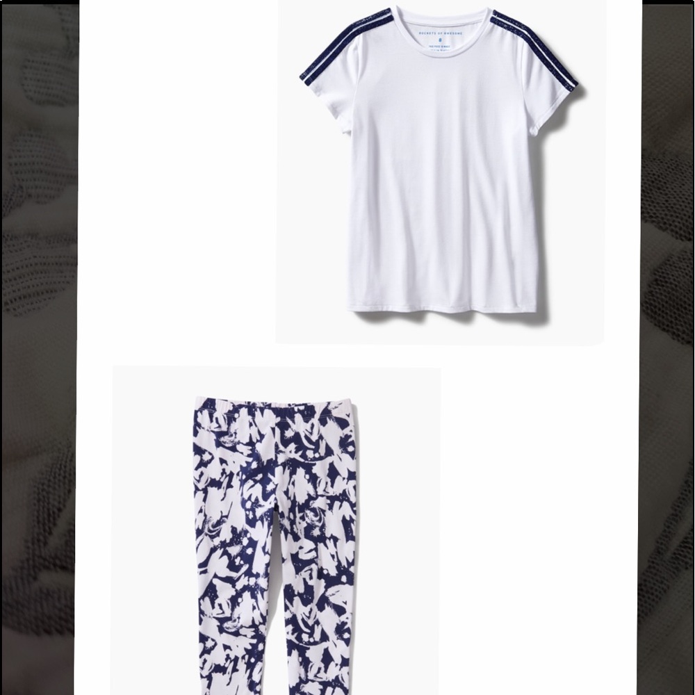 Glitter shoulder T shirt & matching leggings